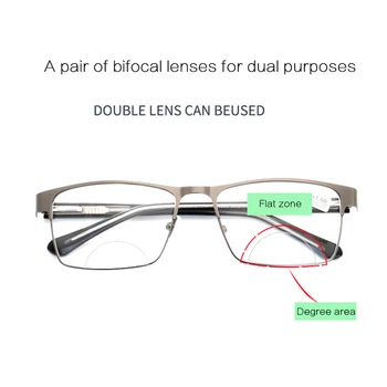 Elbru 2021 Nov Kvadratni Bifocals Obravnavi Očala Ultralahkimi, Kovinski Full Frame Presbyopia Očala Za Ženske, Moške Dioptrije +1.0 4.0 140408