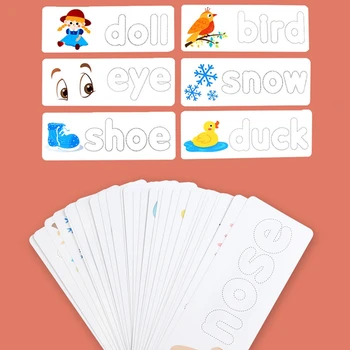 Lesene Abeceda Kartice Nastavite Besedo Igrače za Otroke Črkovanje Praksi Igra Igrače angleški Pismo Črkovanje Kartico Učenje, Izobraževanje