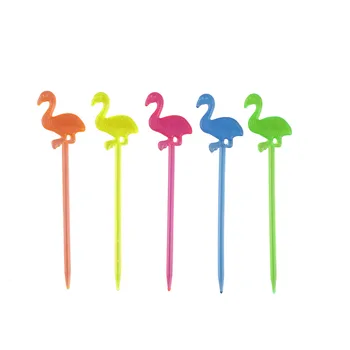 50 Kosov Flamingo Hrane Izbirčen Bife Cupcake Sadje Vilice Torto Sladica, Solata Palice Cocktail Zobotrebec Nabodalo Stranka Dobave