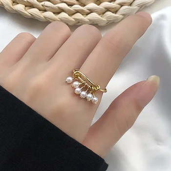 Modni prstan iz geometrijske nezakonitih kovinski odpiranje obroč temperament enostavno nastavljiv ring set za weman nakit darilo