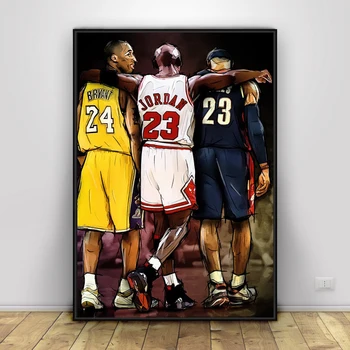 Kobe Bryant Plakat Košarkarske Zvezde Platno Slikarstvo Šport Igralec Wall Art Stenske Slike za Dnevni Sobi Doma Dekor Fantje Soba