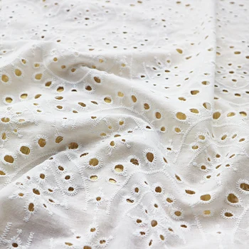 Visoko Kakovostne Tkanine, Čipke Bele Votlih Vezene Moda Obleko Til Tkanine, Bombažne za Poroko Princesa Šivanje Brocade 1418
