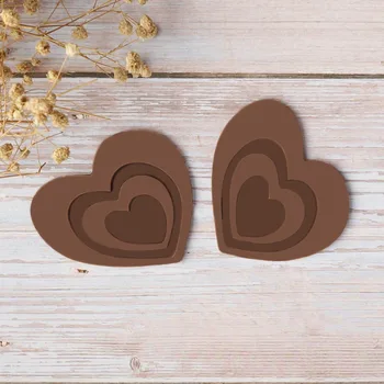 Dvojno odprtino ljubezen obliko Non-stick Silikonsko Plesni Čokolado Ice Plesni Torto Plesni Bakeware Peko Orodja