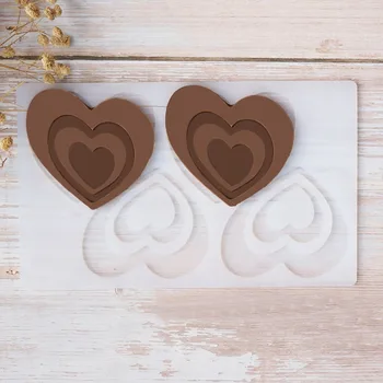 Dvojno odprtino ljubezen obliko Non-stick Silikonsko Plesni Čokolado Ice Plesni Torto Plesni Bakeware Peko Orodja
