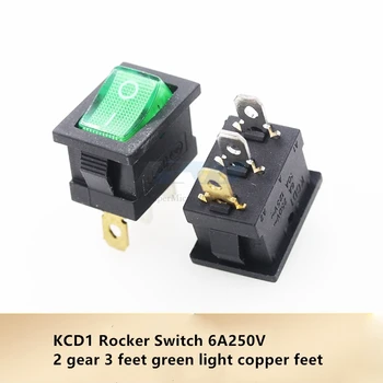 2pcs KCD1 2/3/4/6 pin 6A/10A avto rocker stikalo, 250V/125V AC rdeča zelena črna KCD1 rocker gumb za vklop 2./3. prestava