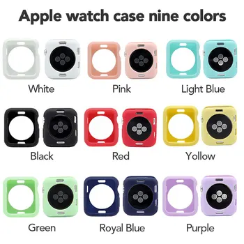9Colors/Veliko TPU Silikon 38 mm 42mm Watch Primeru Za iWatch Series 3 2 1 Šport Odbijača Kritje velja Za Apple Gledati Serije 4 44 mm 40 mm