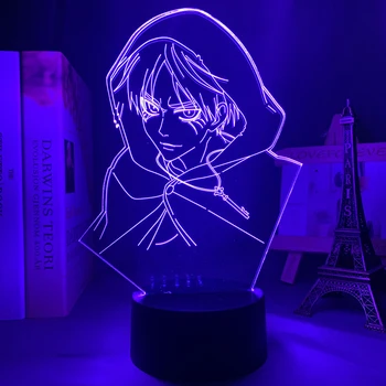 Anime 3d Lučka za Napad na Titan Er Yeager za Spalnica Dekoracijo Svetlobe Otroci Darilo Napad na Titan LED Nočna Lučka Er 14223