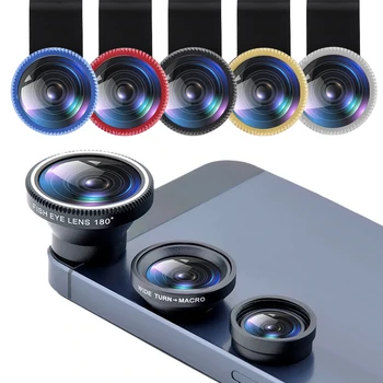 3in1 Fisheye Telefon Objektiv bila 0,67 x širokokotni Zoom Objektiv Ribje Oko Makro Objektivi Fotoaparat Kompleti S Posnetka Objektiv Na Telefon Za telefon