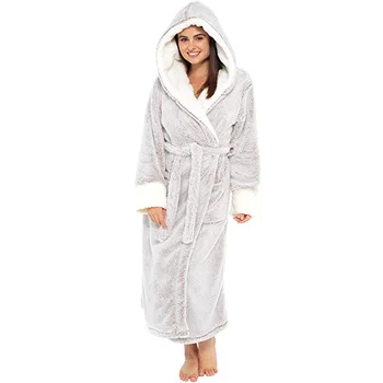 Ženski kopalni plašč pižamo zgosti toplo pižamo zimskih unisex hooded plišastih pižamo S-XL velikost srčkan za odrasle kopalni plašč pižami
