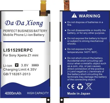 Da Da Xiong 4000 mah LIS1529ERPC Li-ion Baterijo Telefona za Sony Xperia Z1 mini Z1mini D5503 Z1 Kompakten M51w