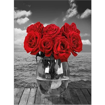Cvet Vrtnice DIY Navzkrižno Šiv 11CT Vezenje Kompleti Needlework Obrti Nastavite Bombažno Nit Natisnjeni Platno Doma Dropshipping