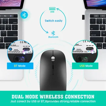 SeenDa Novi Kovinski Valj Bluetooth Miška 2.4 G Wireless Mouse Bluetooth 5.0 za iPad, Prenosni Telefon Slinet Miši PC Mause
