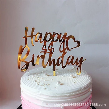 13 Stilov, Akril Ročno Pisanje Happy Birthday Cake Pokrivalo Krog Dvojno Plast Cupcake Pokrivalo Za Rojstni Dan Namiznih Dekor 14425