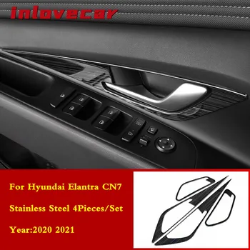 Za Hyundai Elantra CN7 2020 2021 Pribor iz nerjavečega jekla Avto notranja vrata Skledo zaščitnik okvir Pokrova Trim Avto Styling 4pcs