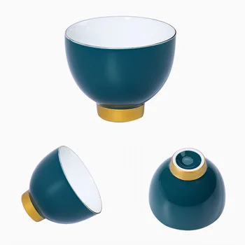 Ustvarjalne galvanizacijo zlato rob zlato dno Kitajski sedem barve keramično skodelico čaja zgornji razred gift box set