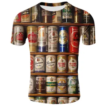 Poletje 2021 novo 3D natisnjeni T-shirt/krompirček/Koks/Orange/Pivo/Hamburger/3D T-shirt Zanimivo T-shirt za moške in ženske