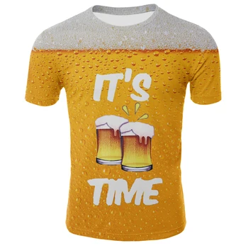 Poletje 2021 novo 3D natisnjeni T-shirt/krompirček/Koks/Orange/Pivo/Hamburger/3D T-shirt Zanimivo T-shirt za moške in ženske