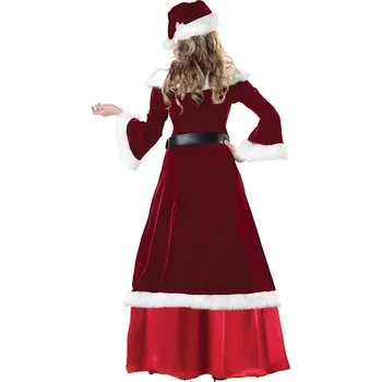 Ženske božička Kostum za Santa Claus Cosplay Božični Kostum Obleko pasu Pasu Klobuk 3Pcs bo Ustrezala Maškarada Žogo Fazi Kostum