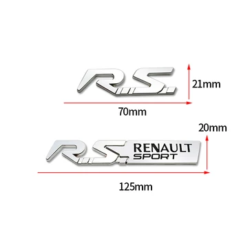 Avto Styling Kovinske Nalepke RS šport Emblem Rešetka Značko Decal Za Renault Clio RS in Megane Laguna Fluence Captur Zoe Modus delovna halja