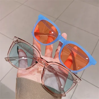 Moda Kvadratnih sončna Očala Ženske blagovne Znamke, Oblikovanje Preglednih sončna Očala Moški Letnik Candy barve Očala Prostem Odtenki UV400