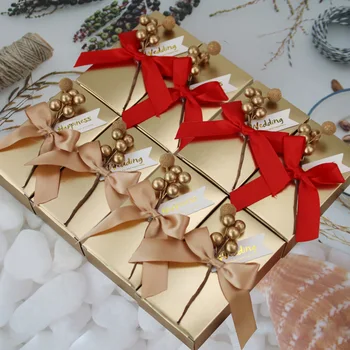 50pcs Nova edinstvena personalized Chocolate posodo bonbone škatle za poročni vrnitev darila po meri korist polje za goste, Darila, Dekoracija