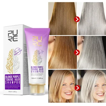 Lase šampon, blondinka in vijolično barvo, odstraniti rumene in neokusen odtenkov za srebrno bliskavice, vijolična las šampon, vroče prodaje