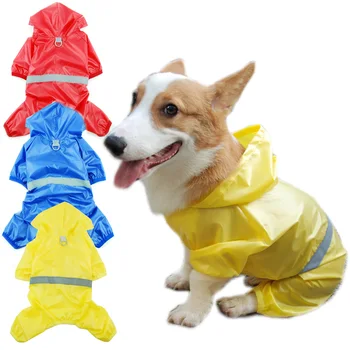 Nova ljubljenčka Psa Nepremočljiv dežni Plašč Jumpsuit Reflektivni zaščito pred soncem, Dež Plašč Pes na Prostem Oblačila Jakno za Majhen Pes Hišne Potrebščine