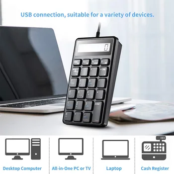 SUNREED USB Številko Pad, 23 Tipke Prenosne Številčna Tipkovnica Tipkovnica s Kalkulator za Prenosni Računalnik,Združljiv z Windows OS
