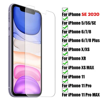 Zaščitno steklo za iphone SE 2020 11 Pro XS Max X XR Zaščitnik Zaslon Kaljeno steklo za iphone 11 pro 6s 5s 6 7 8 plus stekla
