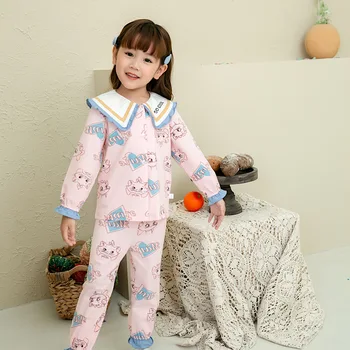 Susuray Princesa Cvetlični Dekleta Pyjama Nastavite Baju Anak Luštna Noč Obleko za Otroke Oblikovalec Dekleta Pajama Niz Božično noč Čarovnic Pjs 14775