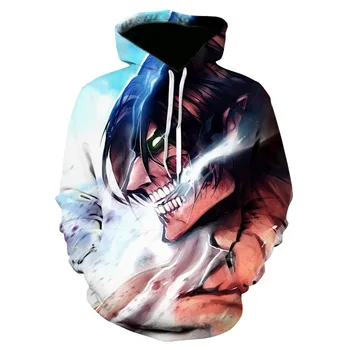 Harajuku tumblr majica moški ženske Napad Na Velikana 3D Tiskanja Hoodie Japonski trenirko Hip hop napad na titan Oblačila 147858