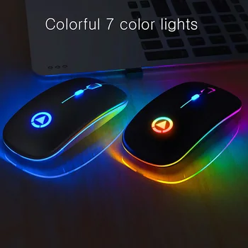 Brezžično Miško RGB Bluetooth Računalniško Miško Gaming Tiho Polnjenje Ergonomska Mause Z LED Osvetljen USB Miši Za Prenosni RAČUNALNIK