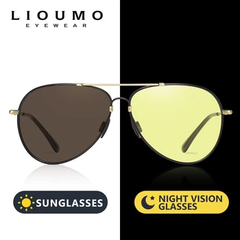 LIOUMO Moda Pilotni Photochromic sončna Očala Za Moške, Ženske Polarizirana Očala Ultra Lahka Varne Vožnje Buljiti lunette de soleil