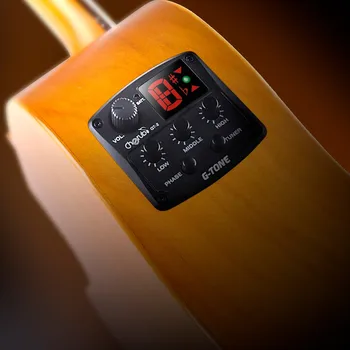 Kerubina GT-2 3-Band, Akustične Kitare, EQ pre-amp Sistem LED Regulator Vgrajeno Chromatic Tuner Fazi Učinek za Kitaro Pedala Pickup