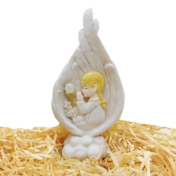 Sveta Družina Kip Zbirateljske Figurice Ročno Smolo Angel Krila Ornament Verski, Katoliški Darila za Moške, Ženske _WK
