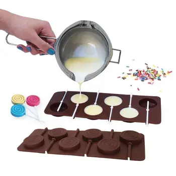 Novo Kolobarni Lollipop Plesni DIY Bakeware Silikonski 3D Ročno Pop Bedak Palice Štapiću Sladkarije Čokoladna torta dekoracijo Plesni 15090