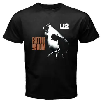 Novi U2 Rattle And Hum Rock Band moška Črna Majica s kratkimi rokavi Bombaž Ulične Velikost S-3Xl