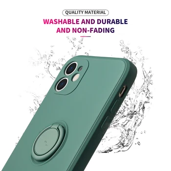 Tekoče Silikona Prst Prstan Stojalo Nosilec Vesa Primeru za IPhone 12 11 Pro Max XR X XS Max 7 8 Plus SE 2020 12 Telefon Kritje Coque
