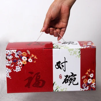 Kitajski rdeče porcelana večerjo skledo ljubitelje nekaj poročno doto darilo družico palčke žlico namizna keramični servis set