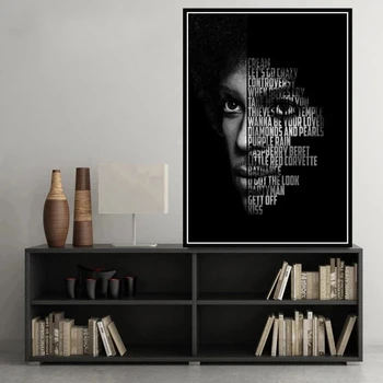 Črno in Belo Platno Slikarstvo Prince Michael Jackson Elvis Navdihujočih Citatov Fotografij in Plakatov Stenske Slike za Dom Dekor