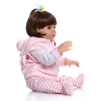 Baby doll, ki so prerojeni igrače 48 CM za celotno telo, silikonski roza prašičev obleka komplet premie bebe rodi punčko vode, ki so dokaz kopel lutka igrače darilo 15225