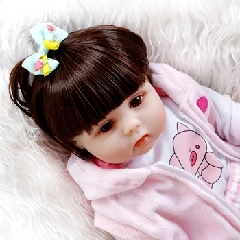 Baby doll, ki so prerojeni igrače 48 CM za celotno telo, silikonski roza prašičev obleka komplet premie bebe rodi punčko vode, ki so dokaz kopel lutka igrače darilo