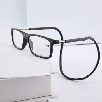 Unisex Magnet Branje Očala za Moške in Ženske Nastavljiv Vratu Visi Magnetno Mehko Magnetni Letnik Zložljiva Branje Očala