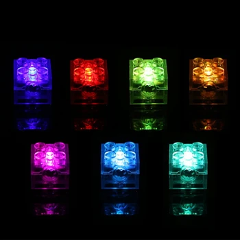 5pcs 2x2 dot LED sveti Barvita Pribor Classic Opeko Izobraževanja, ki Oddaja Svetlobo Združljiv Vseh Znamk gradniki Otrok