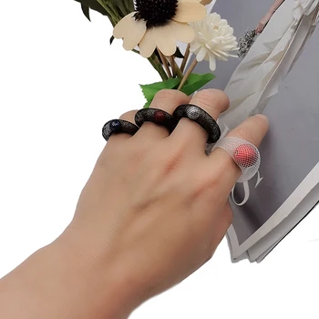 UKEBAY Novi Pearl Črni Obroči Obroči Ženskam, Ročno izdelan Nakit Boho prstanec Multicolor Pearl Pribor Ljubezen Darilo Nakit Prstani