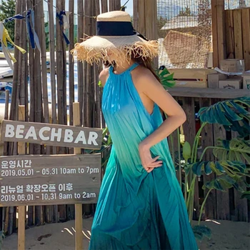 Ženske Maxi Naguban Povodcem Obleko Poletje 2021 Vzletno-Pristajalne Steze Elegantno Letnik Pravljice Priložnostne Tropskega Morja Plaža Počitnice Stranka Vestidos Nova