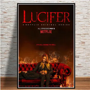 Novo Lucifer 2019 TV Serije Kažejo Novo Sezono Domov Dekoracijo Platno Slikarstvo Plakatov in Fotografij Wall Art Slike za dnevno Sobo