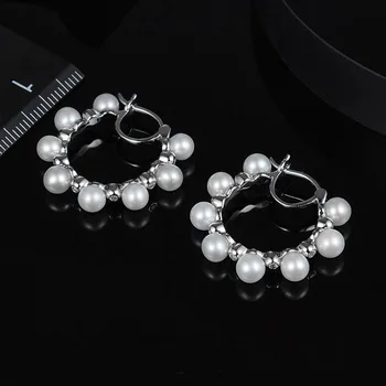 Visoka kakovost 925 Sterling Srebro Valentine uhani s cirkonij biseri CZ ženske mode fine eleganten stranka nakit