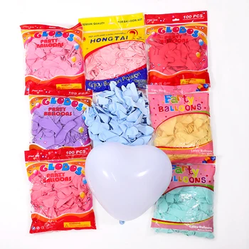 Macaron iz Lateksa v Obliki Srca 100 kozarcev Baloni Rojstni Dekoracijo Paket Macaron Latex Balon Srce