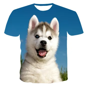 3D tiskanje T-shirt 2021 moda ustvarjalne živali natisni T-shirt poletje fant in dekle srčkan kuža kratek sleeved majica s kratkimi rokavi